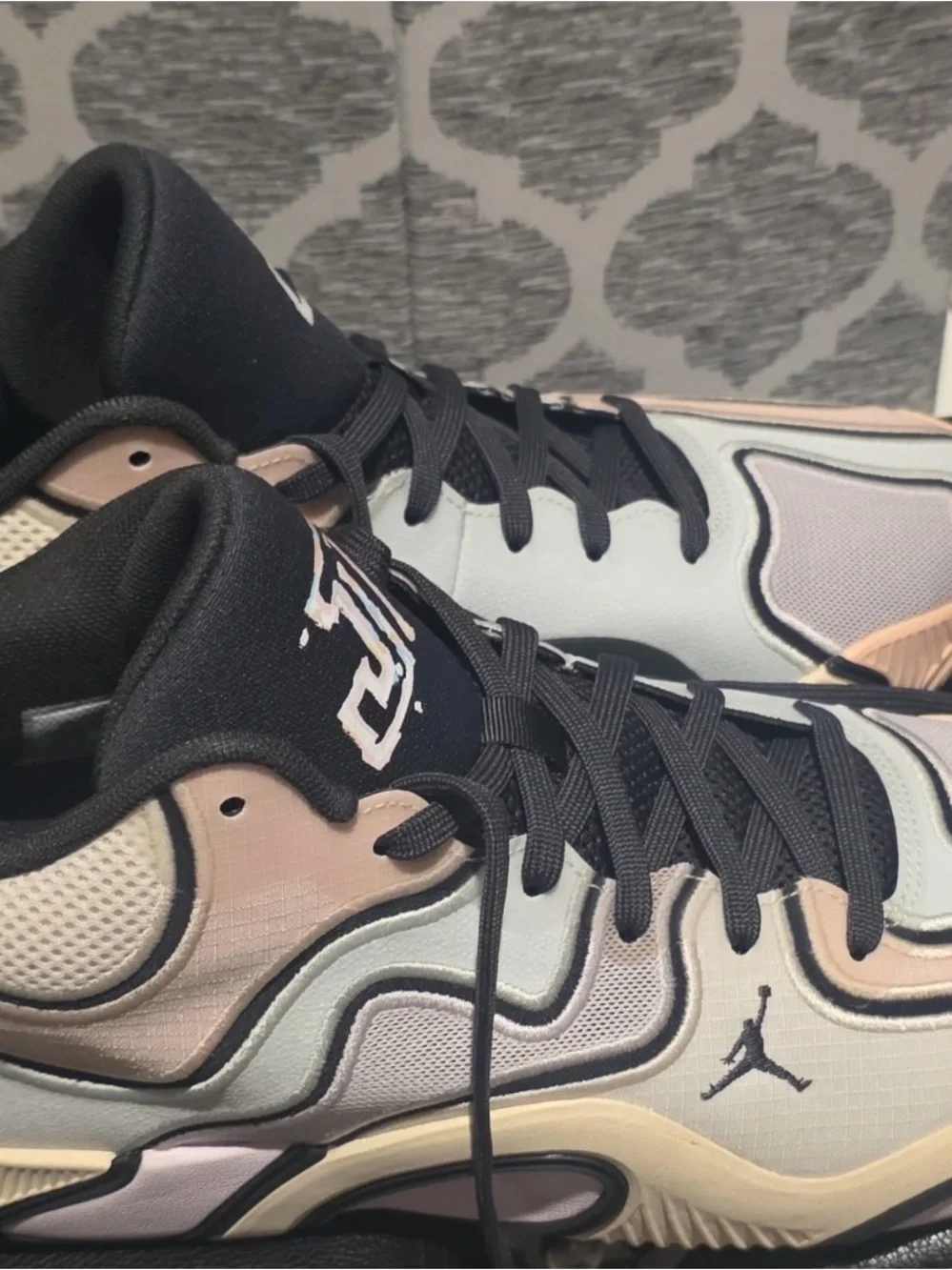 Jordan Men's Athletic Shoes in Pastel Multicolor with Black Accents